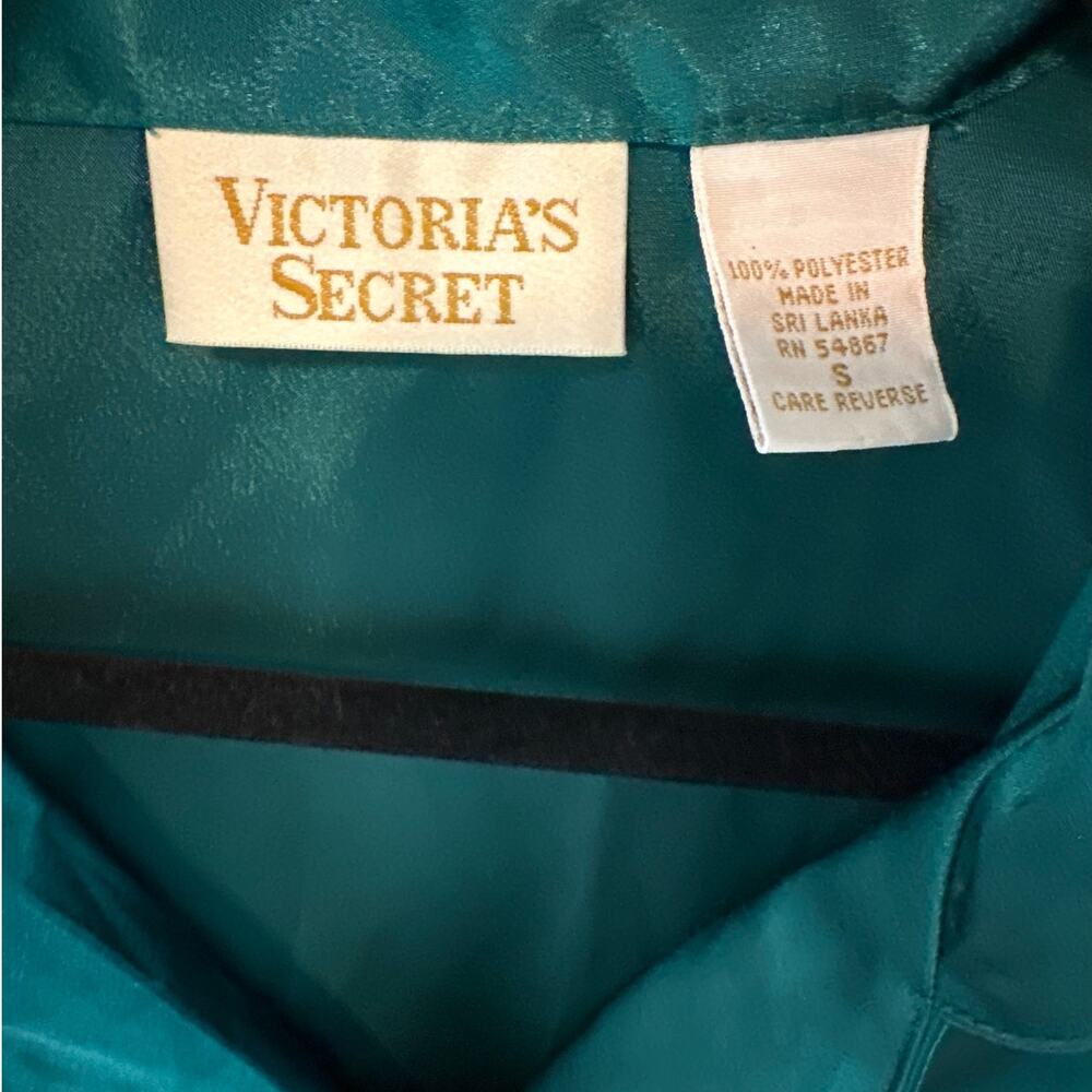 Vintage Victoria's Secret VS Gold Label Long Sleeve Pajama Night Shirt Satin S - Picture 7 of 11